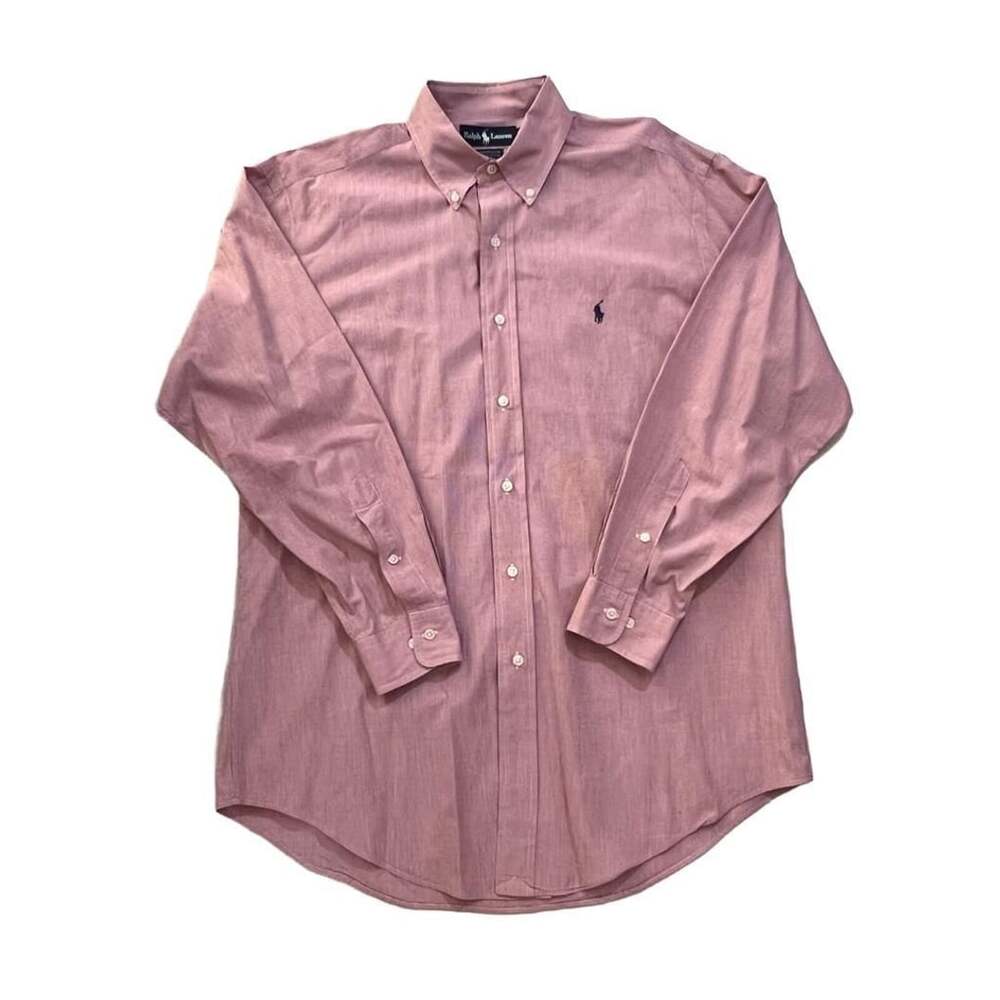 Vintage Ralph Lauren Yarmouth Red Houndstooth LS Button Down Shirt 15.5 32/33